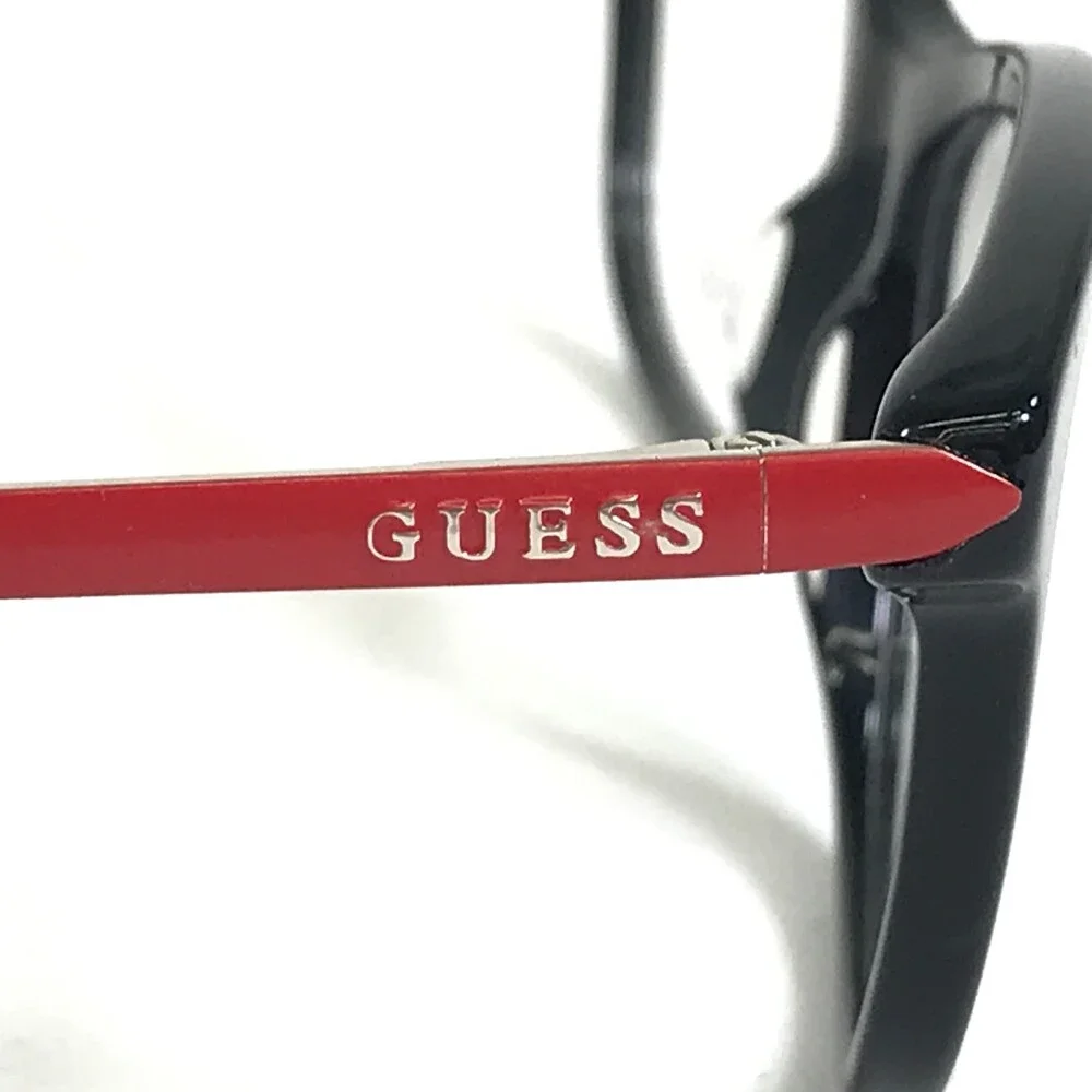 Guess Eyeglasses Frames GU2681 005 Black Red Silver Cat Eye Full Rim 51-16-140